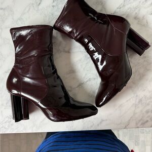 Louis Vuitton Dark Burgundy Patent Leather Boots